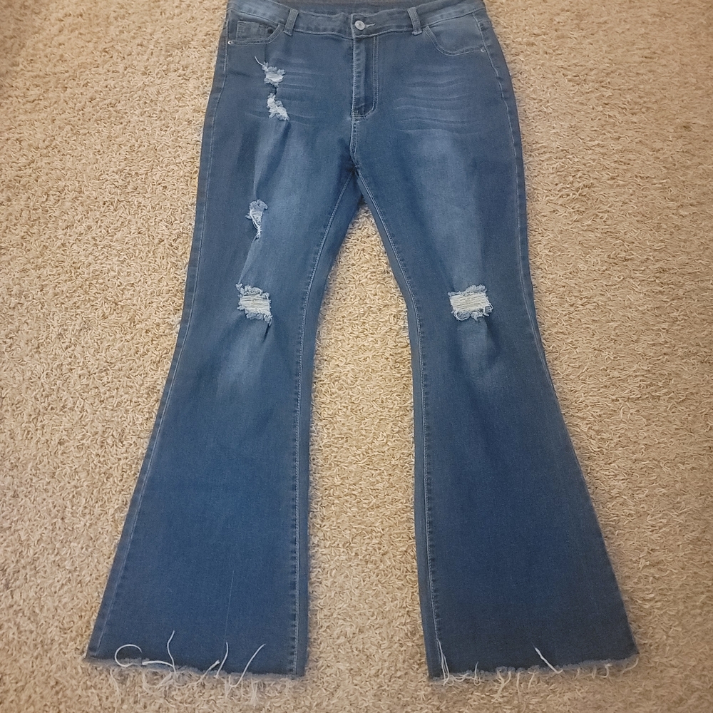 Distressed Flare Women's Jeans